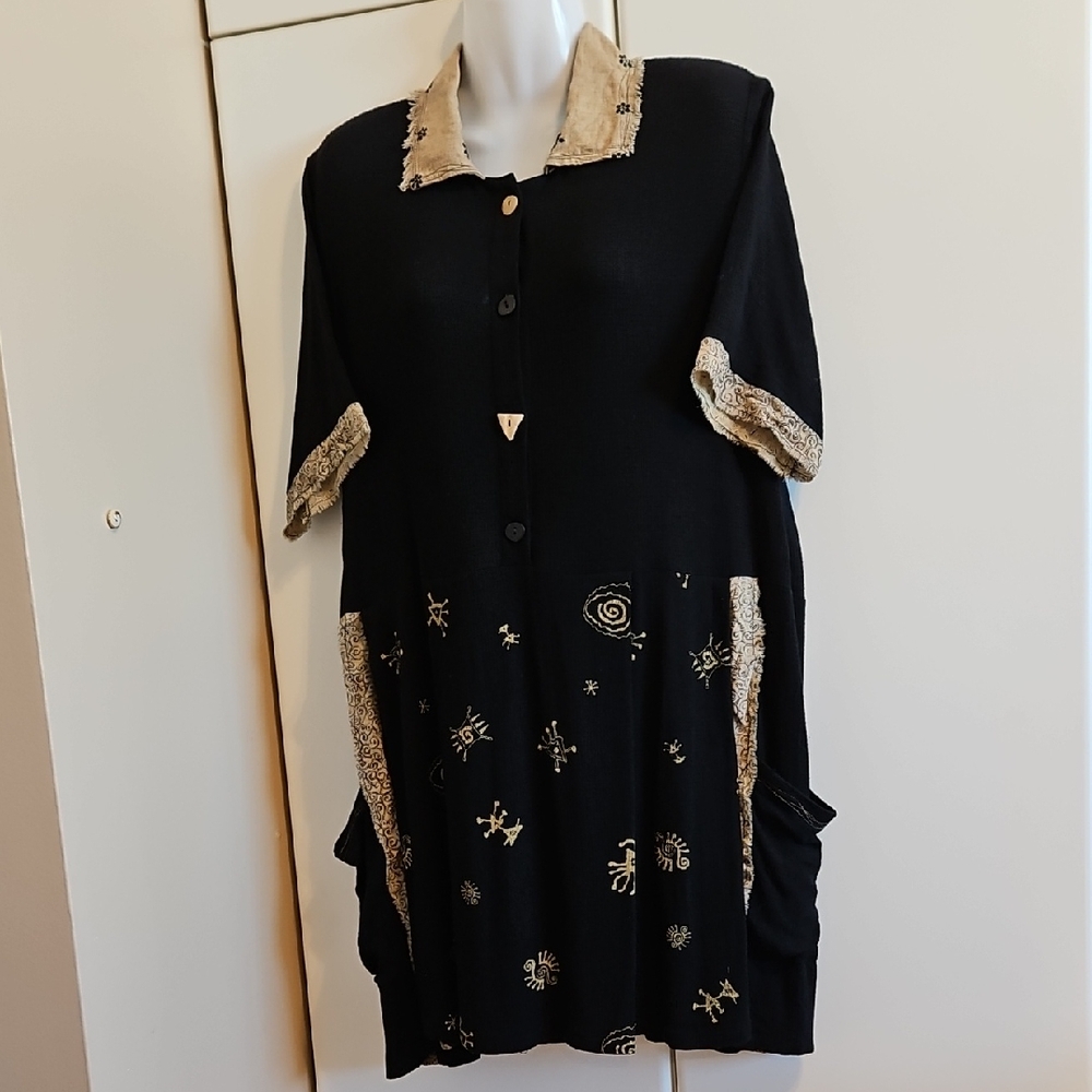 Donna Jessica Vintage Art-to-Wear Black Dress
